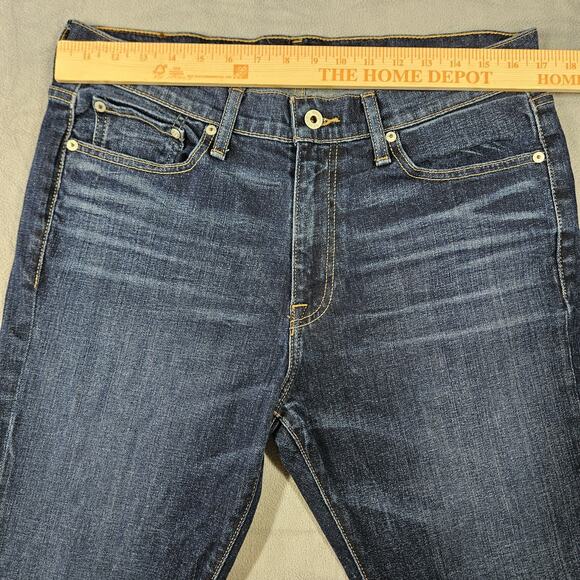 Lucky Brand Jeans Mens 34x30.75 410 Athletic Straight Blue Mid Rise Dark Wash - Picture 10 of 13
